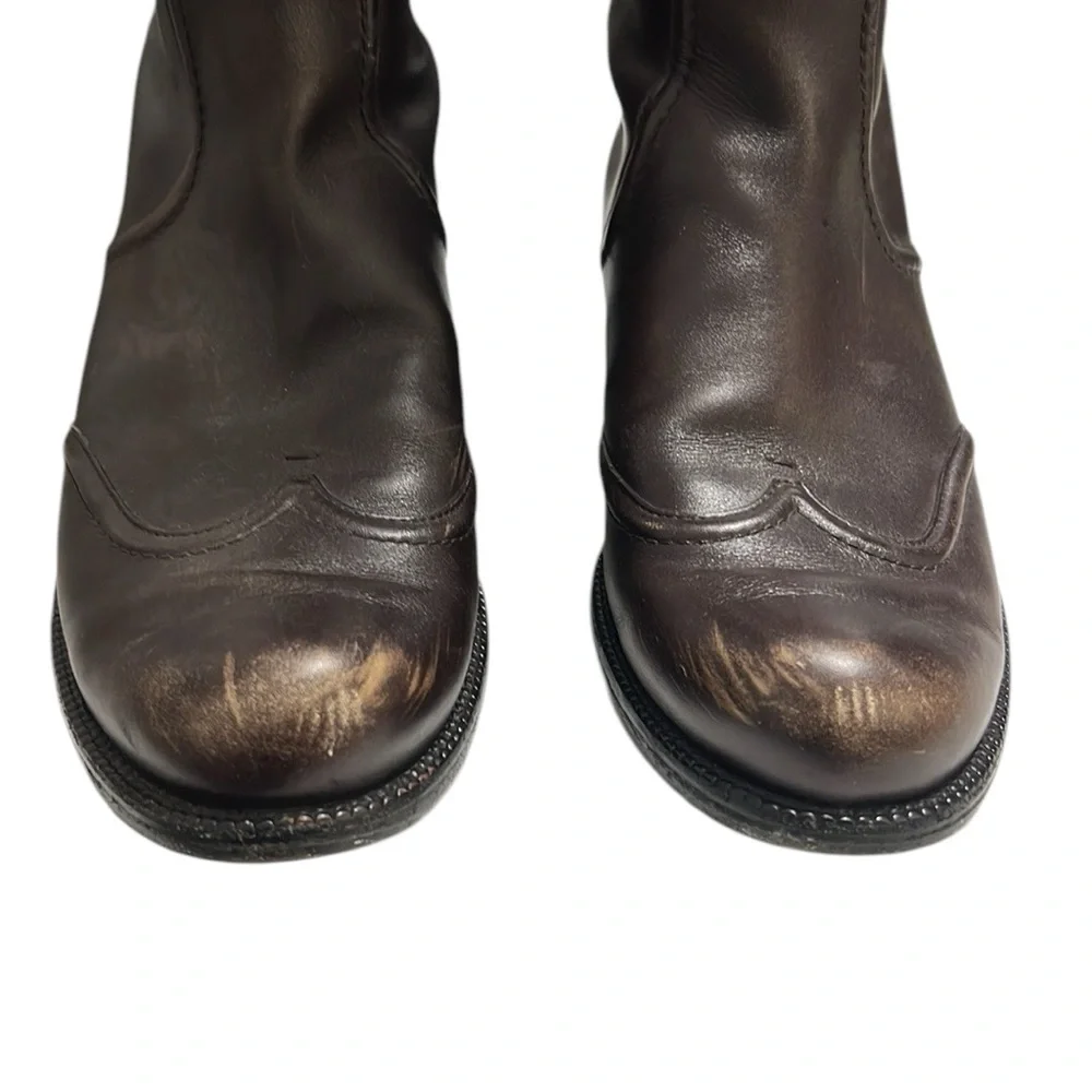 Louis Vuitton Brown Leather Knee Length Boots Size 37.5